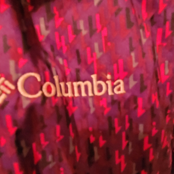 Columbia Double Layer Interchangable Purple/Pink Patterned Snow Sports Jacket - Picture 2 of 10
